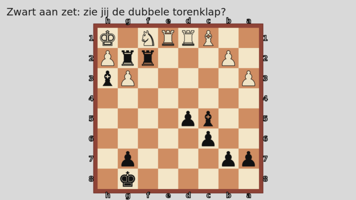 Zwart aan zet: zie jij de dubbele torenklap?